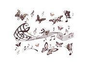 Musical Symbols Butterfly Pattern Removable Wall Sticker Wallpaper Decor