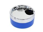 House Office Fitting Cylinder Cigarette Ash Holder Ashtray Silver Tone Blue