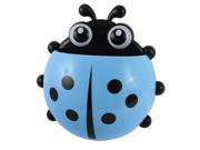 Unique Bargains Bathroom Suction Cup Ladybird Design Toothpaste Toothbrush Rack Holder Blue
