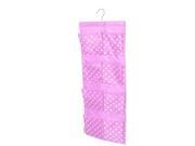 Dots Patten Wall Door Closet 8 Pockets Hanging Storage Bag Case Pink