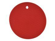 Kitchen Rubber Round Shaped Nonslip Heat Insulated Hot Pot Mat Pad Coaster Red