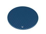 Silicone Round Shaped Pot Holder Heat Resistant Mat Dark Blue