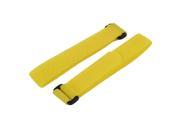 Nylon Fastener Hook Loop Tie Strap Belt Cable Cord Organizer Yellow 2pcs