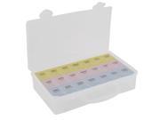 Unique Bargains Plastic Dual Layers 21 Slots 7 Days Weekly Capsules Pill Tablet Storage Case Box