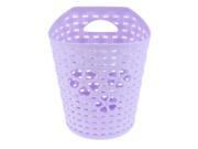 Unique Bargains Plastic Hollow Out Heart Storage Basket Holder 5.5 Inch Height Purple