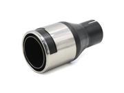 Black Sliver Tone Dual Layer Round Exhaust Muffler Tip 2.4 Inlet for Racing Car
