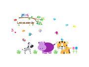 Room Cartoon Animals Pattern Pvc Wall Decor Sticker Wallpaper Decal