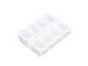 Weekly 8 Compartments Pill Box Tablet Holder Case Organizer Container Clear