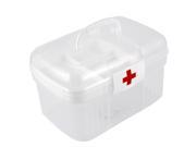 Plastic Double Layer Medicine Chest Box First Aid Storage Organizer Case