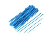 Unique Bargains Plastic Self Locking Band Packaging Cable Wire Zip Ties Fastener Blue 100 Pieces