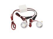 Unique Bargains 2 x White Autocycle Round High Power LED Decorative Strobe Flash Light Lamp