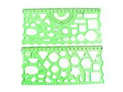 Unique Bargains 2pcs Student Teacher Clear Green Learning Drawing Template Ruler Guide