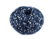 DIY Craft Scarf Crochet Tatting Hand Knitting Dots Print Yarn Thread Dark Blue