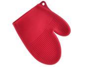 Outdoor Camping BBQ Grilling Silicone Heat Resistant Oven Mitt Glove Red