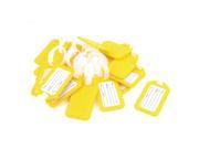 Unique Bargains 20 Pcs Yellow White Hard Plastic Suitcase Name Label Travel Luggage Tags