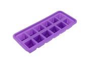 Unique Bargains Jelly Chocolate Pudding Cake Silicone 12 Slots Ice Tray Cube Mold Mould Purple