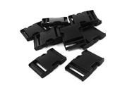 Unique Bargains 10pcs Black Plastic Luggage Case Safety Release Buckle for 2 Width Strap