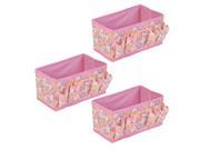 Unique Bargains Bathroom Jewelry Cosmetic Floral Pattern Storage Box Case Organizer Pink 3 Pcs