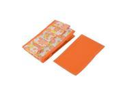 Unique Bargains Househlod Desktop Foldable Floral Pattern Storage Box Case Organizer Orange 2pcs
