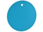 Home Table Round Shaped Nonslip Heat Resistant Pot Mat Pad Protector Blue
