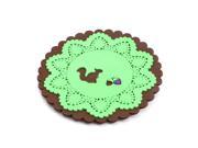 Unique Bargains Office Green Brown Silicone Hollow Out Floral Shaped Table Cup Pad Placemat