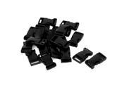 Unique Bargains 20Pcs 2CM Wide Webbing Strap Plastic Curved Clasp Side Release Buckle Black