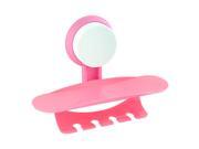 Suction Cup Wall Mounted Toothpaste Toothbrush Combination Frame Holder Pink