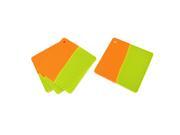 Unique Bargains Silicone Square Shaped Honeycomb Pattern Heat Resistant Mat Green Orange 4 Pcs