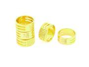 Tailors Chinese Character Pattern Sewing Thimble Ring Finger Protector 5 Pcs