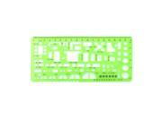 Drafting Drawing Stationery Plastic 18cm Metric Edge Template Ruler Clear Green