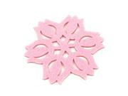 Unique Bargains Pink Snowflake Shape Felt Heat Insulation Pad Cup Mat Coaster