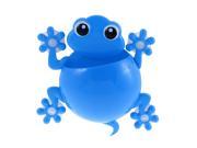 Home Plastic Frog Design Suction Cup Toothbrush Toothpaste Holder Blue
