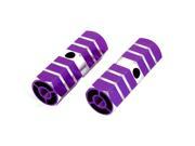 2 Pcs Silver Tone Purple Nonslip Bicycle Axle Foot Pegs 70mm Length