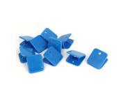 Plastic Square Spring Loaded Paper Document Memo Note Stationery Clip Blue 10Pcs