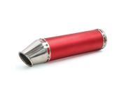 Universal Red 25mm Inlet 60mm Outlet Motorbike Exhaust Muffler Tail Pipe