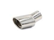 Unique Bargains 2.4 Inlet Stainless Steel Oval Oulet Tip Exhaust Pipe Sliver Tone for Car