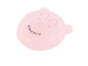 Plastic Bear Shape Rotated Lid 2 Compartments Storage Box Holder Pink