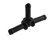 Unique Bargains 4mm Plastic 3 Way Connector Pipe Hose Joiner Water Tube Black