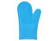 Barbecue Silicone Heat Insulated 5 Finger Pot Holder Oven Mitt Glove Blue