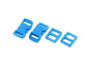 Unique Bargains Blue 11mm Webbing Slot Curved Side Release Buckles Tri Gide Hooks 4 In 1