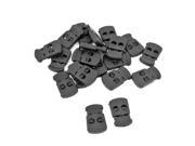 Unique Bargains 20 Pcs 5.7mm Dia Hole Spring Loaded Cord Locks Ends Stoppers Black