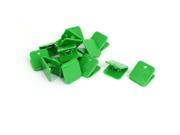 Plastic Square Spring Loaded Paper Document Memo Stationery Clip Green 15Pcs