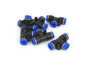 6pcs 6mm Inner Dia 3 Way T Shaped Pipe Connector Air Pneumatic Quick Coupler