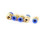 5 Pcs 6mm Hole 1 4 PT Thread Push In Connector Tube Pneumatic Quick Fittings