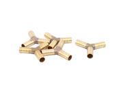 Brass Y Shape 3 Way 10mm Barb Gas Water Tube Hose Fitting Connector Joiner 5Pcs