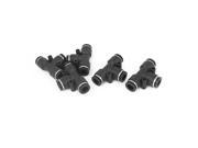 3 8 Tube 3 Ways T Shape Air Pneumatic Quick Fittings Black 5pcs