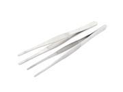 Home Hospital Metal Flat Edge Forceps Straight Tweezers 18cm Length 2pcs