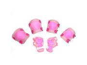 Unique Bargains Skiing Skating Cycling Palm Elbow Knee Support Protector Guard Pad Pink 6 in 1