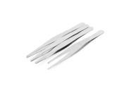 Stainless Steel Pointed Tip Tweezers 5.5 Inch Length Silver Tone 4 Pcs