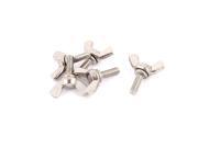 5pcs 304 Stainless Steel M4x12mm Thread Butterfly Head Wing Screws Bolts